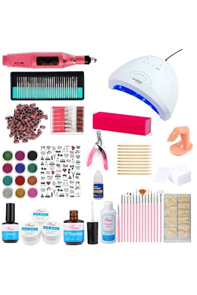 GIRLS CORNER Kit unghii false, lampa LED SUN ONE 48w, freza pila electrica un...