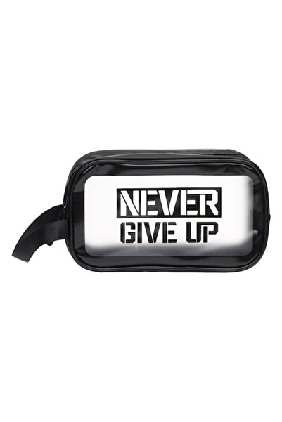 MYONNA IT & E- COMMERCE Never Give Up Cosmetic Bag, 24x9x15 cm, Transparent/B...