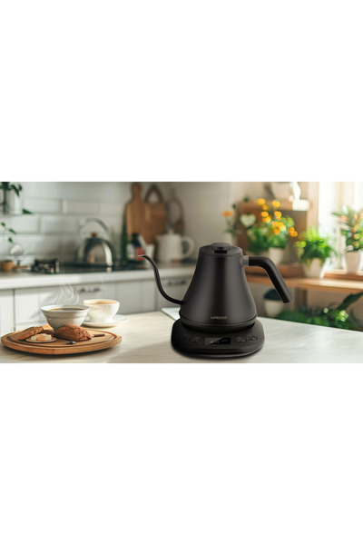 Lepresso 1200W Gooseneck Electric Kettle - Black