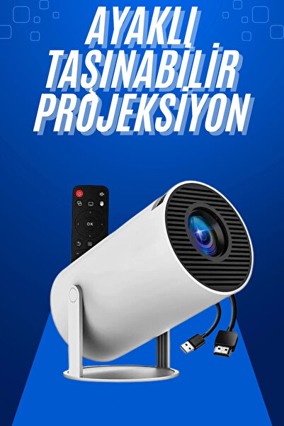 shopwave Taşınabilir Projeksiyon Ayaklı Projektör Android Uyumlu HDMI Girişli