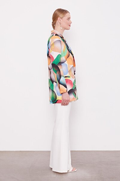 Levidor Σμαραγδένιο μπουφάν με σχέδιο διπλό πέτο