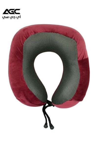 AGC وسادة رقبة من إسفنج الذاكرة على شكل حرف U - UC-1018 (لون عنابي)