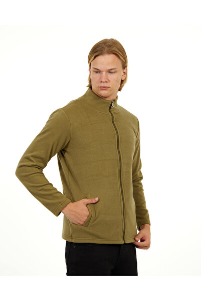 elkumoda Zipper Closure Fleece Mock Neck Winter Fleece Slim Fit Cotton