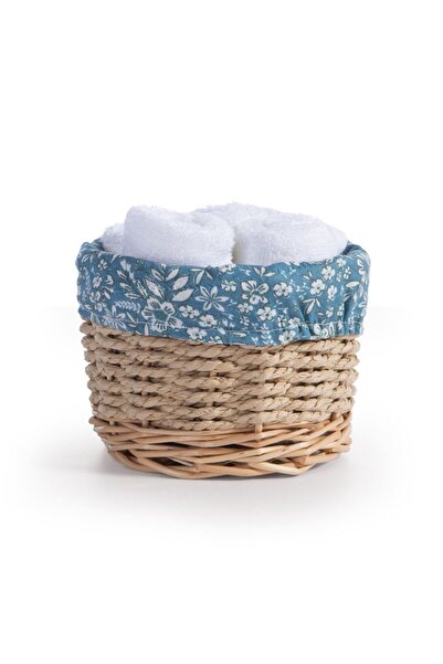 Nef Nef Homeware Set basket with 5 hand towels, cotton, Nef-Nef Blue White