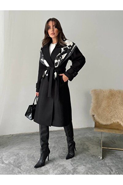 Swass Double-Breasted Cashmere Coat with Collar and Belt Detail