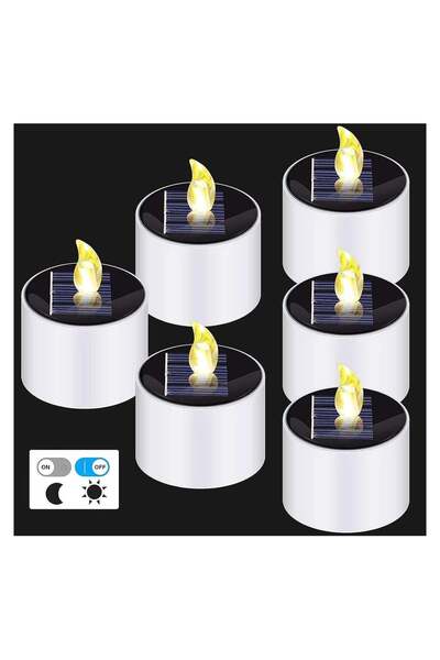 Generic 6 Piece Solar Powered Waterproof Tea Lights Flameless LED Candles wit...