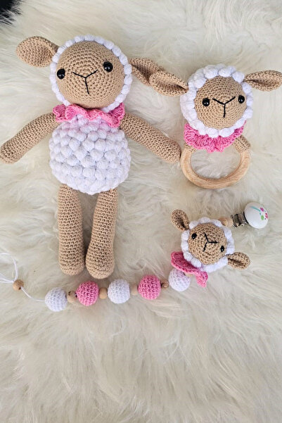 kelebeginruyasihobievi Amigurumi Emzik Seti Kız Uyku Arkadaşı Kuzucuk , Çıngı...