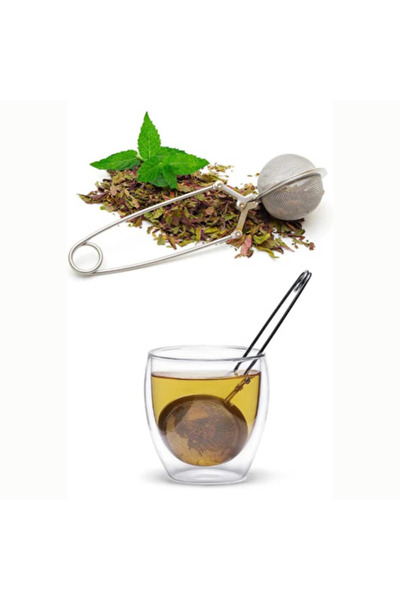 CİYESKA مصفاة شاي من الفولاذ المقاوم للصدأ مع ملقط - مصفاة لتحضير شاي الأعشاب...