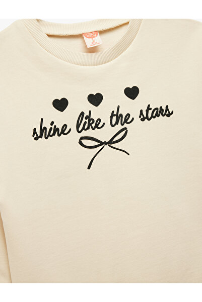 Koton Long Sleeve Crew Neck Cotton Printed Sweatshirt