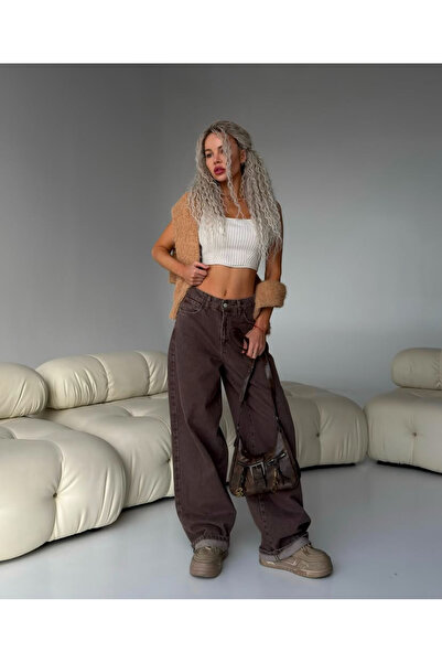 Weekeep Brown Retro Jean Pants