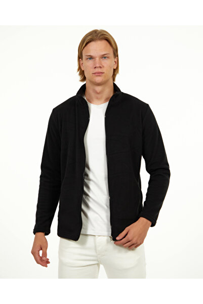 elkumoda Zipper Closure Fleece Mock Neck Winter Fleece Slim Fit Cotton