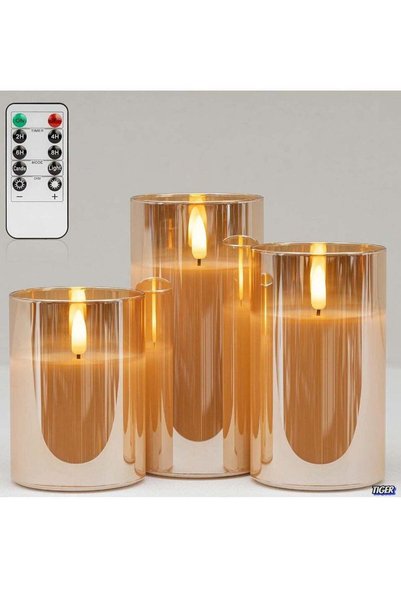 Generic Glass Flickering Flameless Candles with Remote – Battery Operated LED...