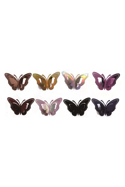 Mirific Party Set de 12 fluturi decorativi, diferite dimensiuni, PPQT9971