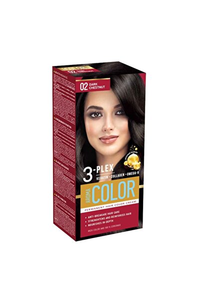 MYONNA IT & E- COMMERCE Aroma Color Permanent Hair Dye 3-Plex No.02 Dark Brown, 45ml