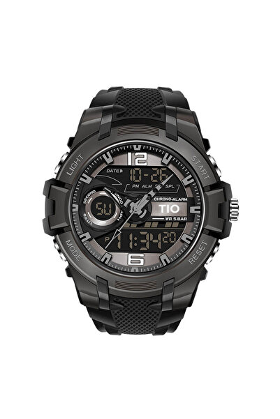 Tio Men's Watch Alarm Stopwatch Light Silicone Quartz Digital Analog