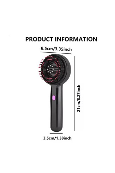 Denx DX1305 Rechargeable Type-C Heated Hair Comb and Scalp Massage Brush, 5W Power, 3 Massage Levels