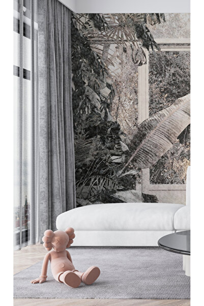 Tasarım Eskitme Seradan Tropikal Manzara Duvar Kağıdı Poster | Vintage Pencer...