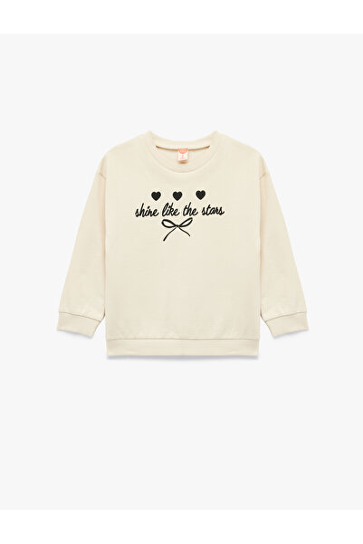 Koton Long Sleeve Crew Neck Cotton Printed Sweatshirt