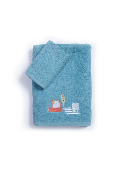 Nef Nef Homeware Set de 2 prosoape pentru bebeluși Traffic Cameo Albastru