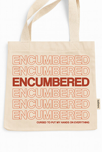 Tee&more. Dungeons & Dragons Baldur's Gate Encumbered Printed Canvas Tote Bag with Gusseted Velcro and Inner Pockets