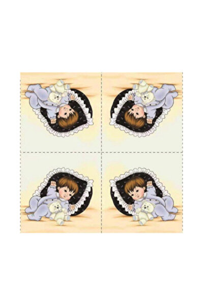 Mirific Party Șervețele de tort multicolore, 2 straturi, 33×33 cm, bebeluș bă...