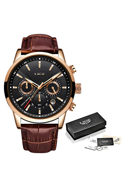 Lige Ανδρικό Ρολόι με Κομψό Δερμάτινο Λουράκι Quartz