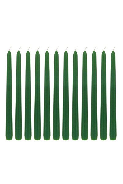 Generic Set of 12 Dark Green Taper Candlesticks,10 Inch, 25cmTall Taper Candl...