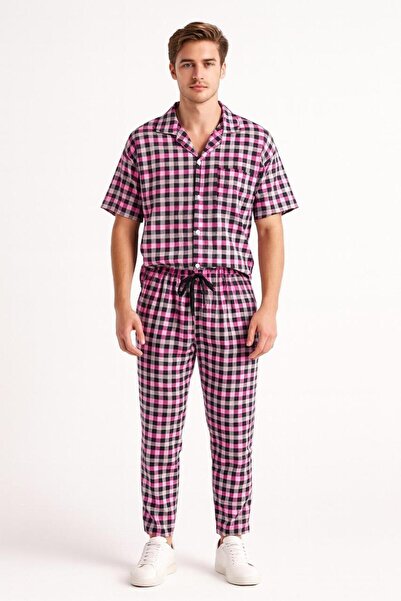 STITCH by MH Men's Gingham Check Shirt and Long Co-ord Set