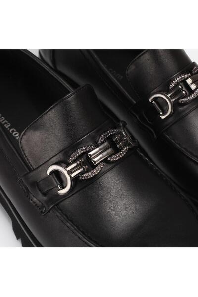 37Numara BÜYÜK NUMARA KADIN LOAFER HAKİKİ DERİ TOKALI 41-42-43-44-SİYAH DERİ