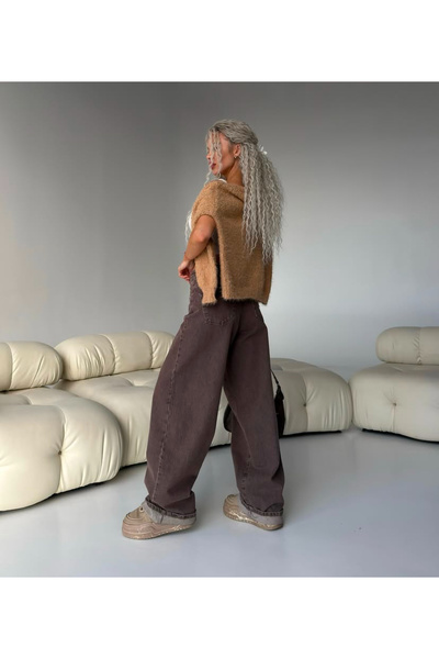 Weekeep Brown Retro Jean Pants