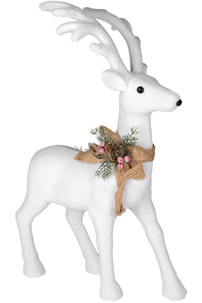 Herdekora زينة عيد الميلاد، غزال، أبيض - 43x61 سم