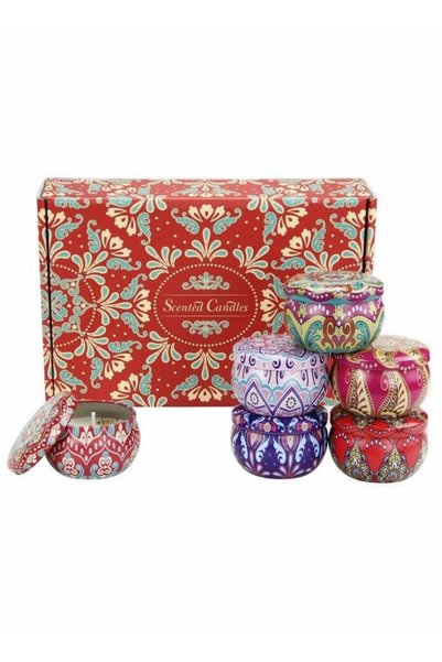 Generic Scented Candles Gift Set, 6 pcs Travel Tin Candle Portable Relaxing A...