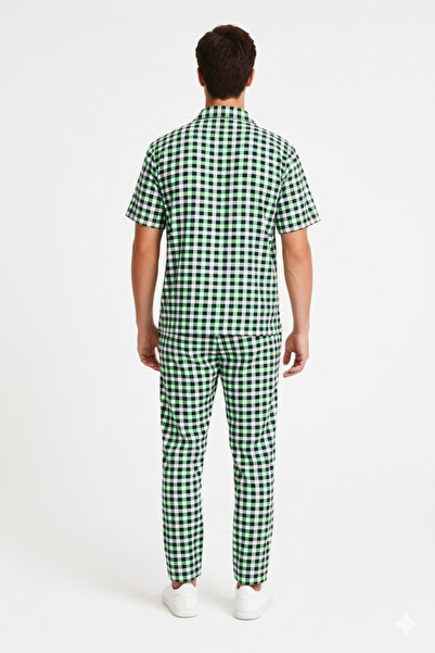 STITCH by MH Men's Gingham Check Shirt and Long Co-ord Set