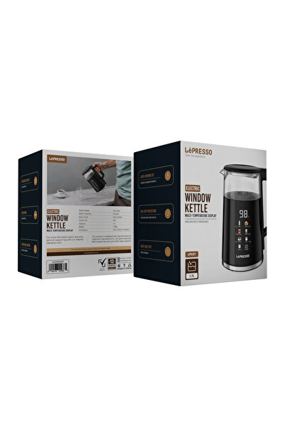Lepresso 2200W 1.7L Electric Kettle With Auto Shut-Off & Digital Display - Black