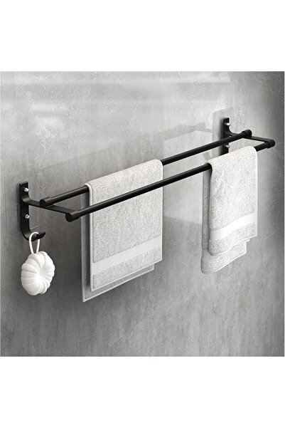 Avex Aluminum holder for 2 towels + 2 hangers, length 60 cm, color Black
