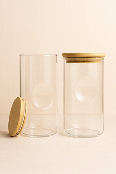 Fhilli Zen - Set of 2 Bamboo Lid Spice Jars 490 Cc