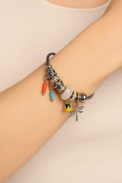cmtgroup Women's Silver Bracelet with Original and Modern Design, Decorated w...