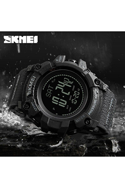 Skmei Men's Watch Military Style Army Pedometer Compass Distance Calories Alarm Black