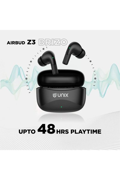 unix International Unix Airbuds Z3 Brizo – 48Hr Playtime, ENC, BT 5.4 True Wireless Earbuds with Free Silicone Case