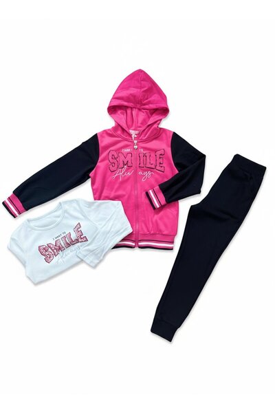 KidsMagazin Smile black and fuchsia tracksuit