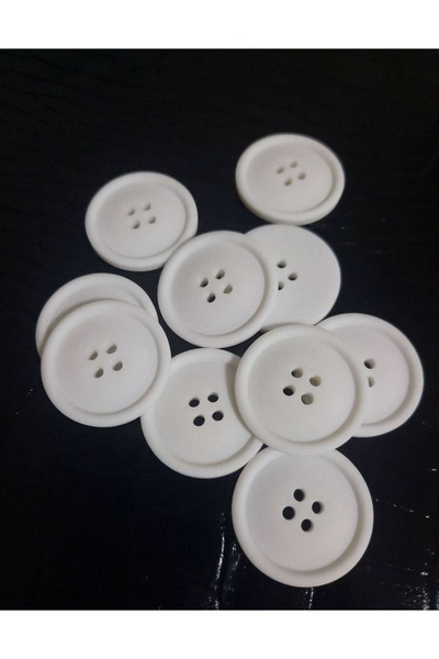 İMREN AKSESUAR Trench Coat, Jacket, Coat, Cardigan Button 2.5 cm Stick Button 1 Pack 10 Pieces (White)