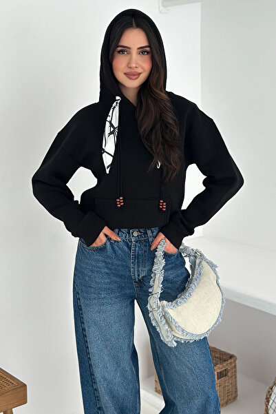 Noa Noa Women's Scarf Detailed Hooded Sweatshirt – Casual Charm