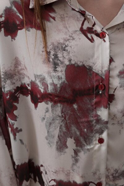 Lady Moss Printed Shirt - Claret Red