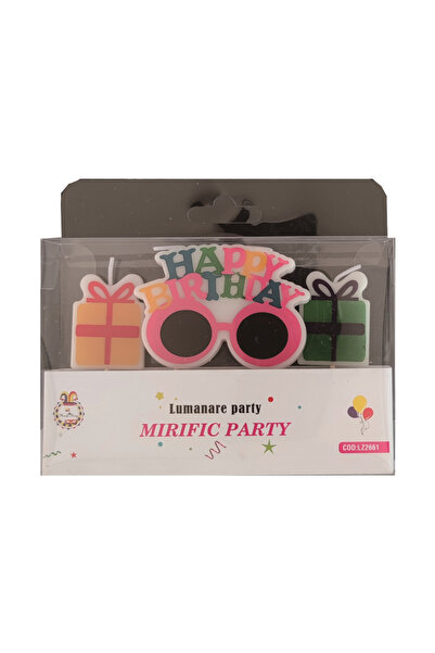 Mirific Party Multicolor cake candle, 5 cm, anniversary/birthday, happy birthday