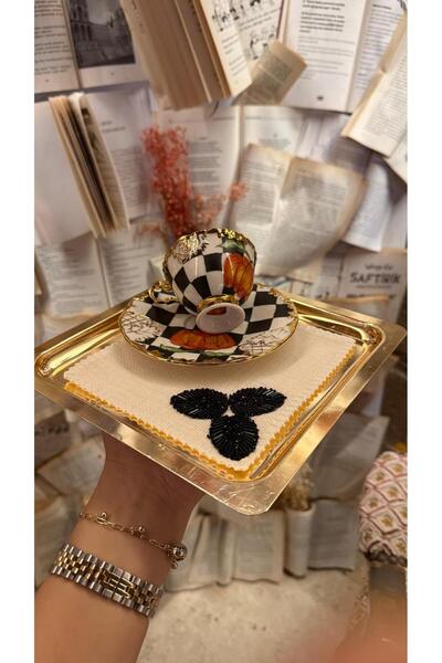 gulora 🖤   Mahi̇devran Presentation Napkin (Black & Silver) - Hand-Stitched ...