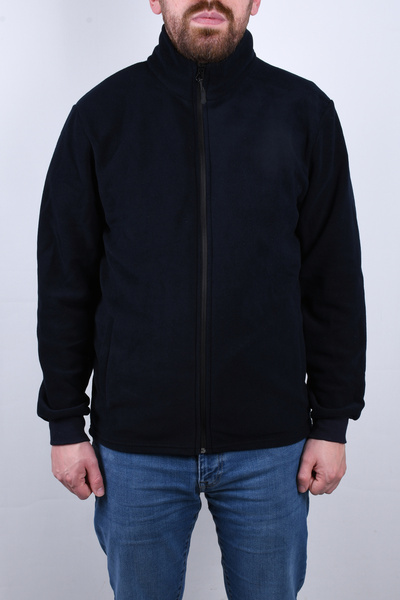 By Okat Navy Blue Pocketed Long Sleeve Work Fleece with Cuffs
