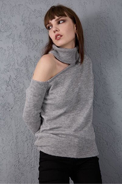Su Moda Women's Knitwear Sweater Soft Off-The-Shoulder Trend New Year Skiing Relaxed Fit
