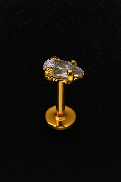 ömay takı Damla Zirkon Labret 316l Cerrahi Çelik Piercing