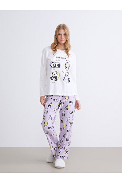 LC Waikiki Özmarka Νέα Σεζόν Γυναικεία Πιτζάμα με Ελαστική Μέση και Στάμπα