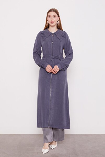 Levidor Navy Blue Wide Collar Zippered Cupra Cap